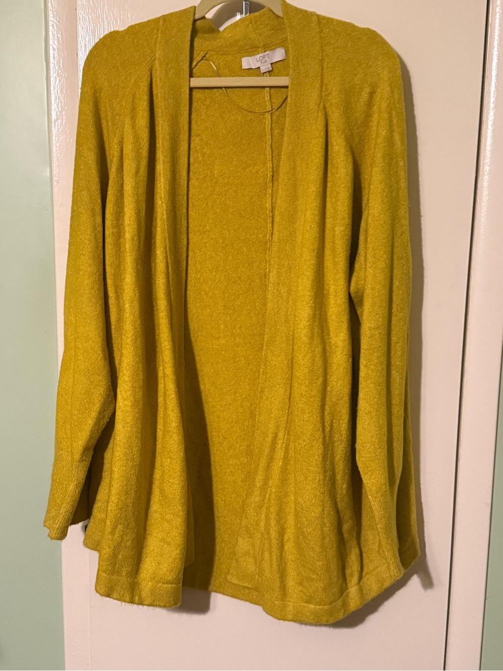 Loft Open-Front Mustard Yellow Women's Sweater Cardigan